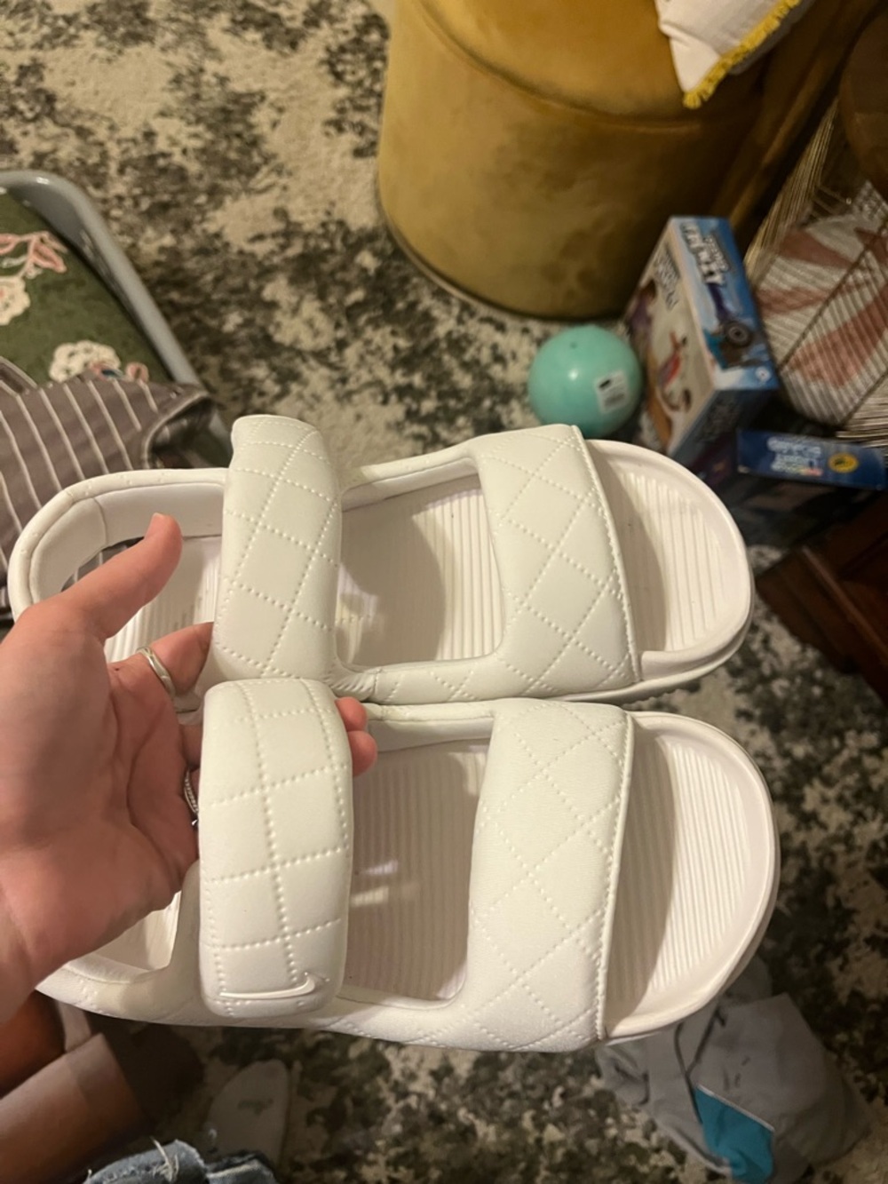 Nike calm White Strap Slide Sandals size 9
